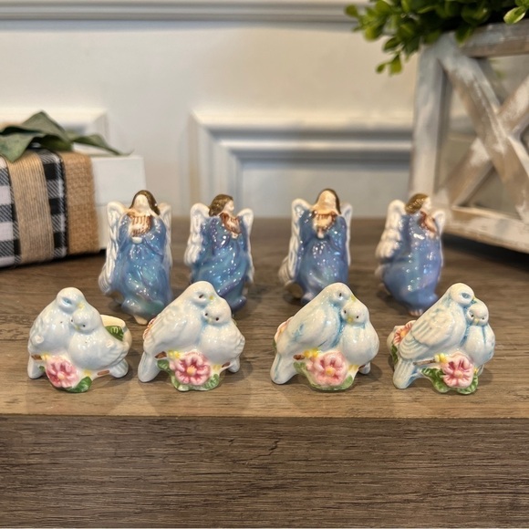 Vintage 1983 Avon Love Birds Doves and Angels Candle Huggers/Napkin Holder - Picture 1 of 14